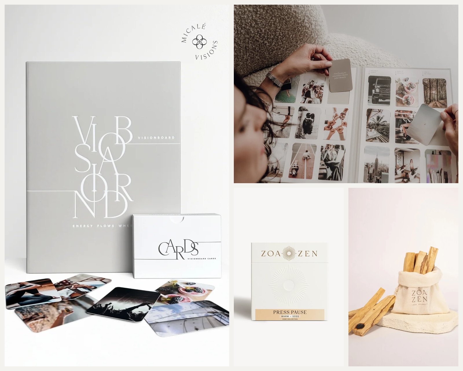 Vision Board und Karten von Mical&eacute;Visions, ZoaZen Zen Paper und Palo Santo